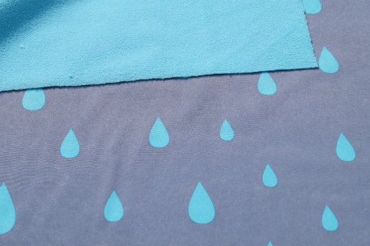 Raindrops gray-aqua soft shell 25 cm (pr m 135,00 kr)